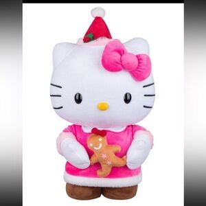 Hello kitty holiday plush pink Christmas dress
& gingerbread GREETER large